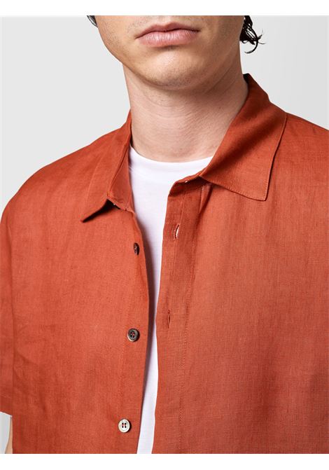 Alpha Studio camicia in lino color ruggine a maniche corte ALPHA STUDIO | CAMICIE | AU-5375L1011